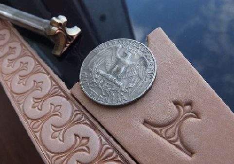 FLORAL, LEATHER STAMP