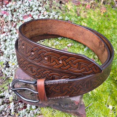 CELTIC, LEATHER EMBOSSED BELT