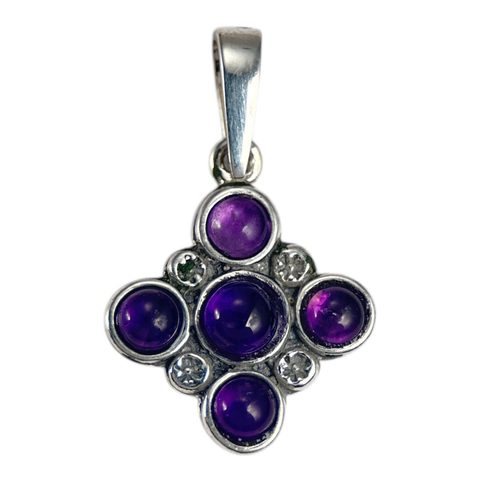 PRAGA, MEDIEVAL PENDANT, AMETHYST, SILVER 925/1000