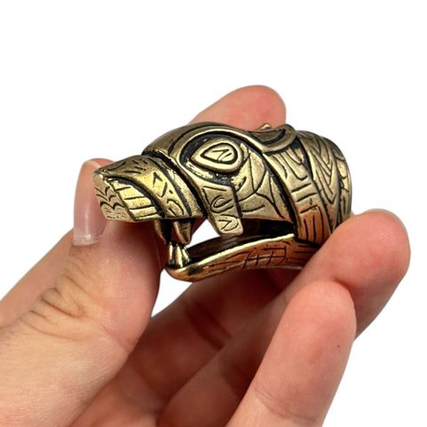 KNIFE HANDLE END WOLIN, BRONZE