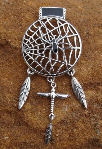 SPIDER ON WEB, SIVER PENDANT