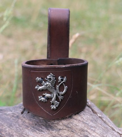 LION OF BOHEMIA, LEATHER HORN HOLDER, BROWN