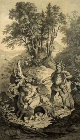 RÜBEZAHL - MOUNTAIN SPIRIT, AMULET, ZINC, ANTIQUE BRASS