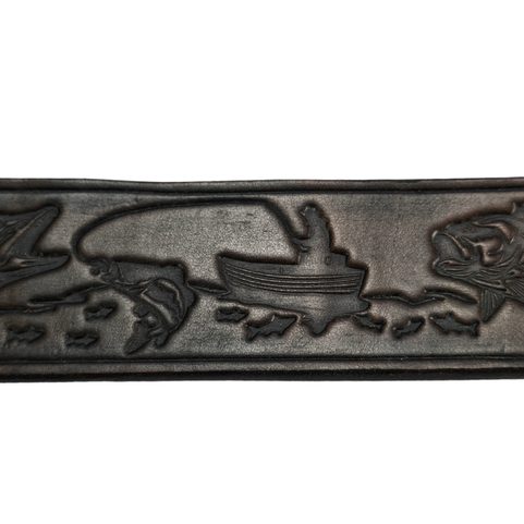 CEINTURE DE PÊCHE EN CUIR, FAITE À LA MAIN
