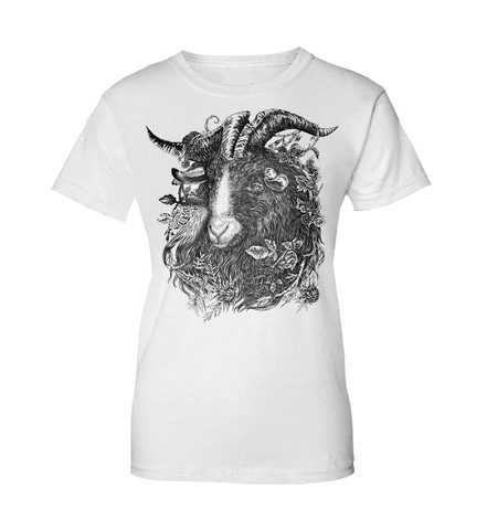 GOAT, WOMEN'S T-SHIRT WHITE, DRUID COLLECTION