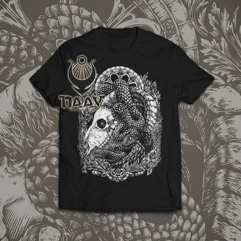 RAM SKULL, MEN'S T-SHIRT, BLACK AND WHITE