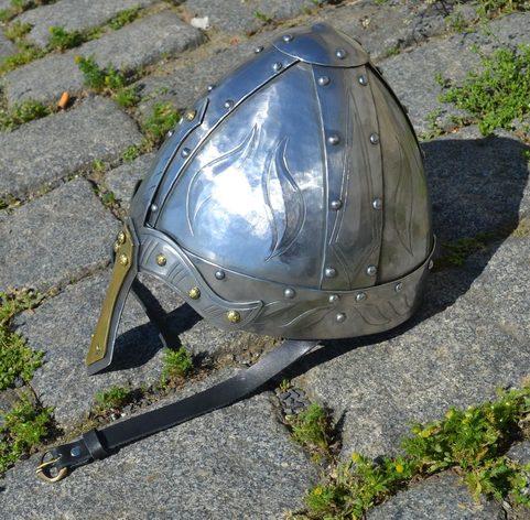 NORMAN NASAL HELMET, WELL DECORATED