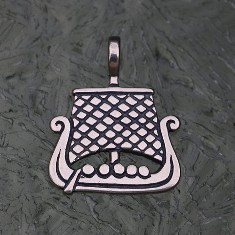 VIKING SHIP, SILVER PENDANT