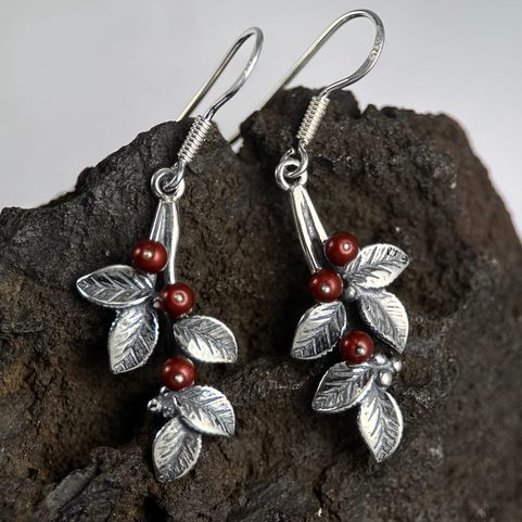 CANNEBERGES, BOUCLES D'OREILLES EN ARGENT