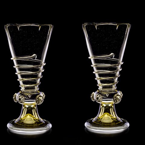 OCTAGON - RENAISSANCE GREEN FOREST GLASS - SET OF 2