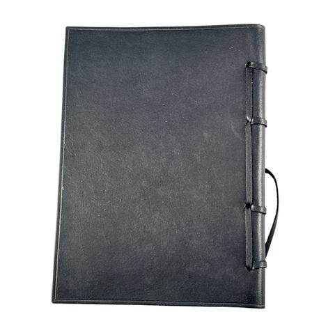 GOTHIC, LEATHER NOTEBOOK, LINED, BLACK