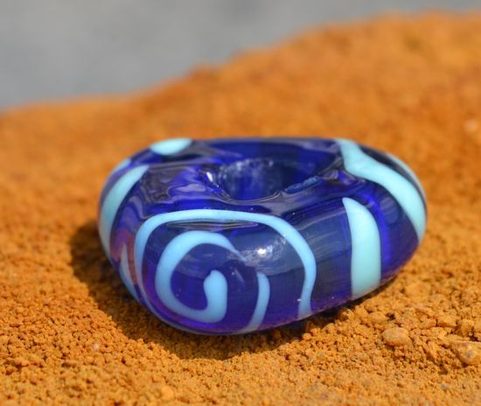 CELTIC HANDMADE GLASS BEAD, MUSEUM REPLICA V5C