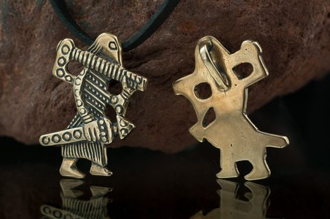 WIKING, KRIEGER, KLAHAMMAR, NACHBILDUNG AUS BRONZE