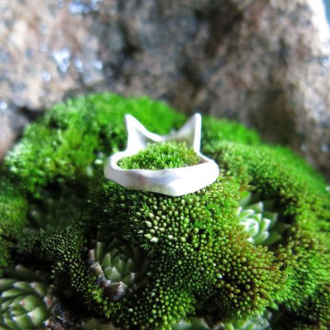 LITTLE FOX, CUBIST RING, STERLING SILVER