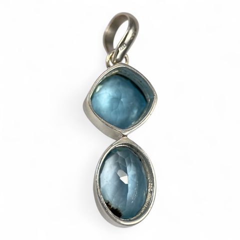 KRYPTONITE, LUXURY SILVER PENDANT, BLUE TOPAZ, AG 925/1000