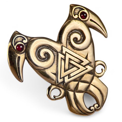 HEART OF THE NORTH, HUGIN AND MUNIN, BRONZE VIKING PENDANT