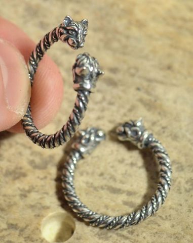 CHAT CELTIQUE, BAGUE EN ARGENT