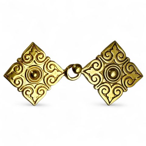 MEDIEVAL CAFTAN BROOCH, HUNGARY, 10TH CENTURY, BRONZE