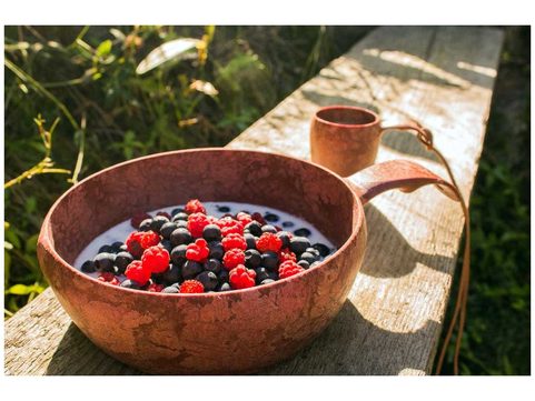 KUPILKA SET KUKSA 210 ML + MISKA 550 ML - BLUEBERRY (BLUE)