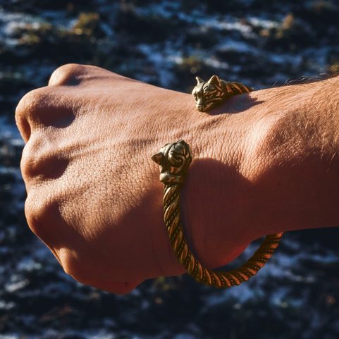CAITLIN, CELTIC CAT, BRACELET, BRASS