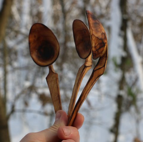 BETULA, CARVED SPOON - WOOD