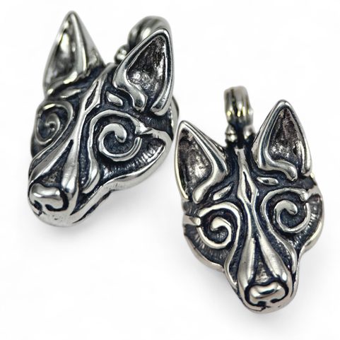 FENRIR, NORSE WOLF PENDANT, SILVER 925,