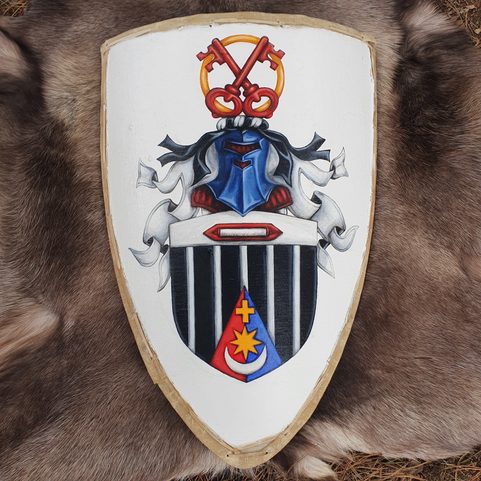 BOUCLIER MÉDIÉVAL, PEINT SUR COMMANDE