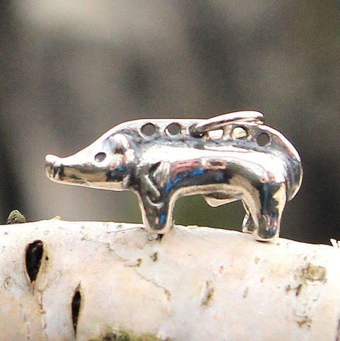 CELTIC BOAR, TABOR, BOHEMIA, PENDANT, STERLING SILVER