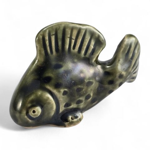 CARP, CERAMIC FISH, GREEN