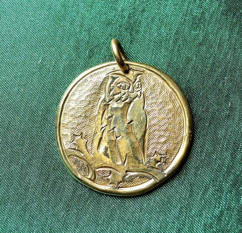 OWL, BRASS TALISMAN, HAND MADE