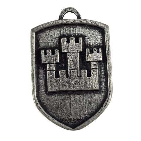 PRAGUE, ARMOIRIES MÉDIÉVALES DANS UN BOUCLIER, XIVE SIÈCLE, ZINC