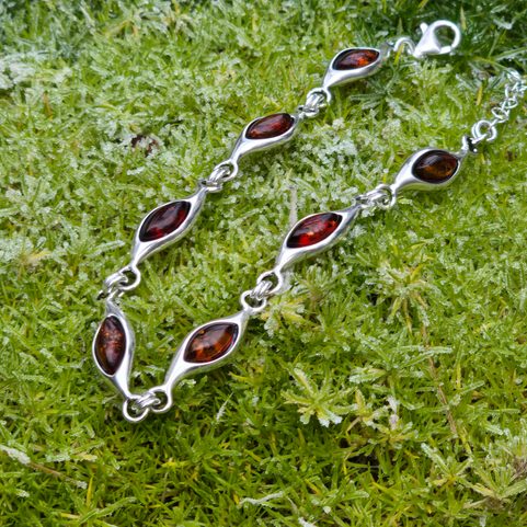 BALTICA, LUXURY SILVER AND AMBER BRACELET