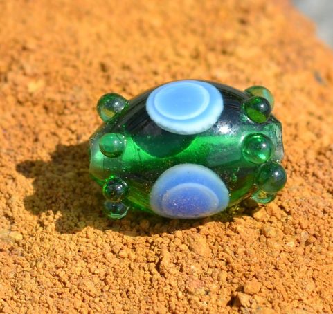 CELTIC HANDMADE GLASS BEAD, MUSEUM REPLICA V7B