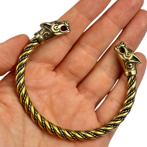 FENRIR, VIKING WOLF BRACELET, BRASS