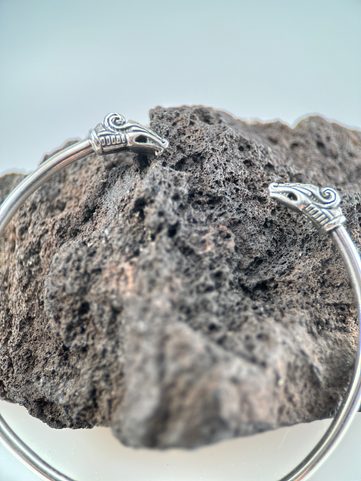 DREKI, NORDISCHER DRACHE, SILBERARMBAND 925/1000, 10G