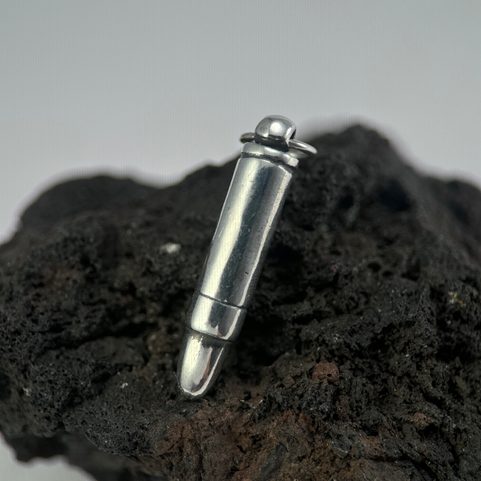 BULLET, 9MM LUGER, SILVER PENDANT