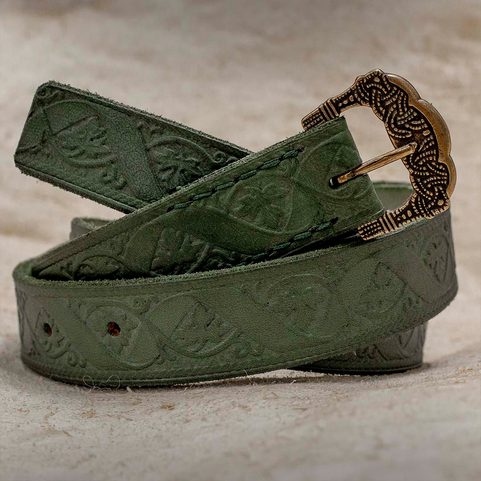 VINUM, GOKSTAD BELT, GREEN, LEATHER
