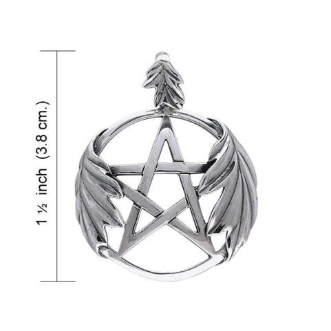 PENTAGRAM IN EICHENBLÄTTERN. SILBER (925)