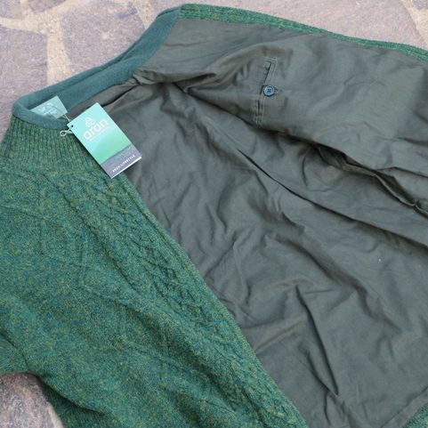 EAMON MEN'S LINED ZIPPER CARDIGAN GREEN