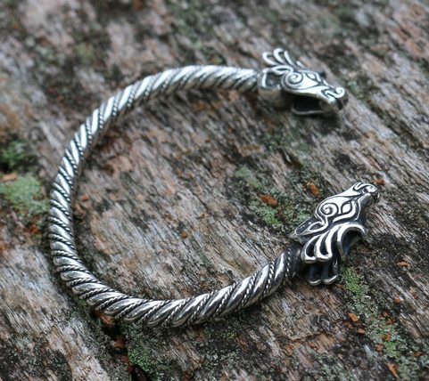 FIANNA, CELTIC DEER, SILVER BRACELET