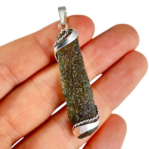 NESSIE, MOLDAVITE, PENDANT, SILVER 925/1000