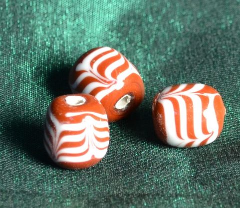 HANDMADE GLASS BEAD, MUSEUM REPLICA, MEROVINGIANS, FRANCE