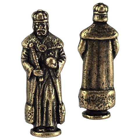 KING, FIGURE, ZINC, OLD BRASS