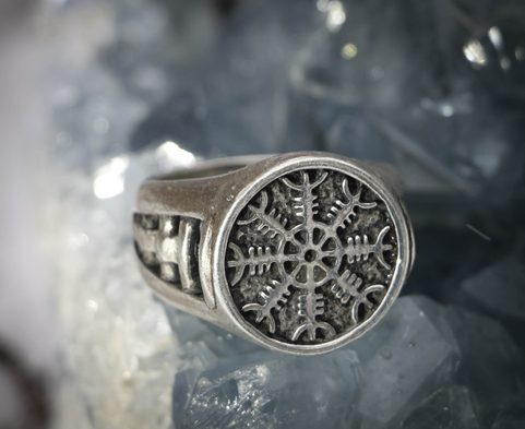 AEGISHJÁLMUR, WIKINGER RING, SILBER 925, 27G