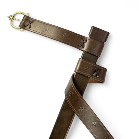 LEATHER SCABBARD FOR ONE HANDED SWORDS, FLEUR DE LIS