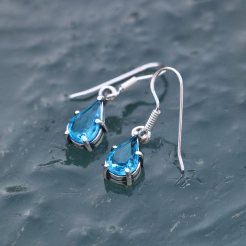 POLARIS, SILVER EARRINGS, GLASS, AG 925