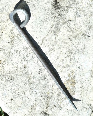 FORGED HISTORICAL TENT PEG, P-SHAPE