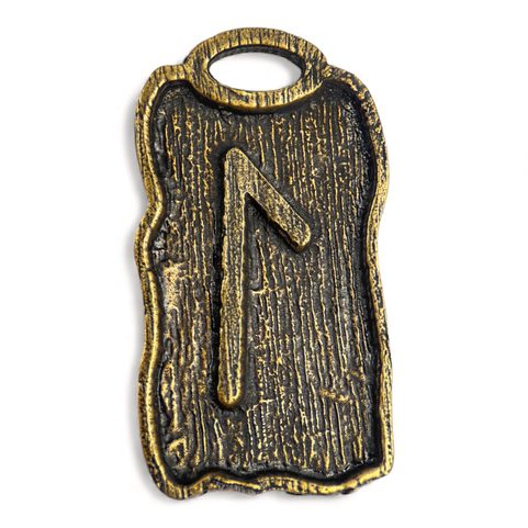 LAGUZ - RUNE PENDANT ZINC ANT.BRASS