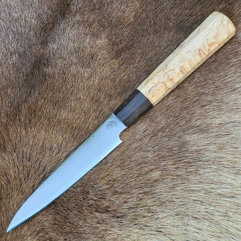 JAPANISCHES PETTY-MESSER AUS ROSTFREIEM STAHL, BIRKE