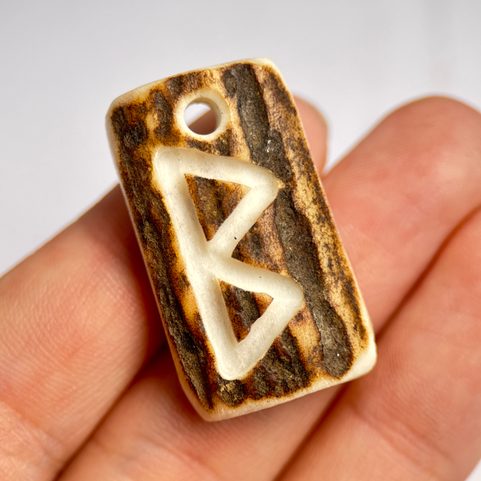 BERKANO, ANTLER RUNE PENDANT